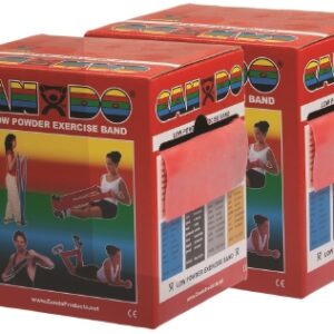 Exercise Resistance Band CanDo Low Powder Red 5 Inch X 50 Yard Light Resistance