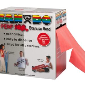 Exercise Resistance Band CanDo Perf 100 Red 5 Inch X 100 Yard Light Resistance
