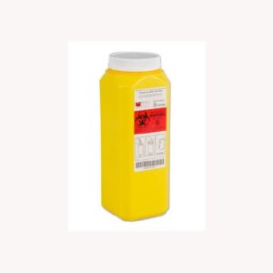 Chemotherapy Waste Container Post Yellow Base 9-15/16 H X 3 W X 3 D Inch Vertical Entry 0.5 Gallon