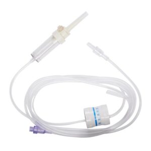 Primary IV Administration Set AMSafe Gravity 1 Port 10 Drops / mL Drip Rate Without Filter 90 Inch Tubing Solution Flow Regulator