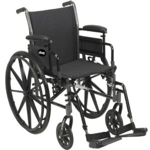Lightweight Wheelchair drive Cruiser III Dual Axle Desk Length Arm Swing-Away Footrest Black Upholstery 16 Inch Seat Width Adult 300 lbs. Weight Capacity