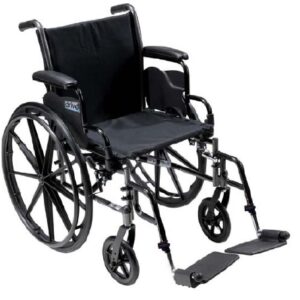 Lightweight Wheelchair drive Cruiser III Dual Axle Full Length Arm Swing-Away Footrest Black Upholstery 16 Inch Seat Width Adult 300 lbs. Weight Capacity