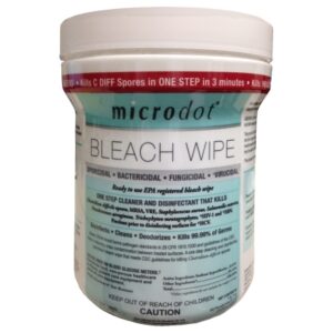 Surface Disinfectant microdot Premoistened Manual Pull Wipe 160 Count Canister Bleach Scent NonSterile