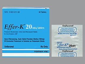 Effer-K Potassium Bicarbonate / Citric Acid 20 mEq Tablet 30 Tablets