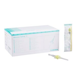 Closed IV Catheter Introcan Safety 3 24 Gauge 3/4 Inch Polyurethane Winged Hub Blood Control Passive Safety