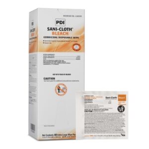 Surface Disinfectant Cleaner Sani-Cloth Bleach Premoistened Germicidal Manual Pull Wipe 40 Count Individual Packet Chlorine Scent NonSterile