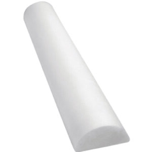 CanDo Full Skin Half-Round Therapy Foam Roller White Polyethylene Foam 6 X 36 Inch
