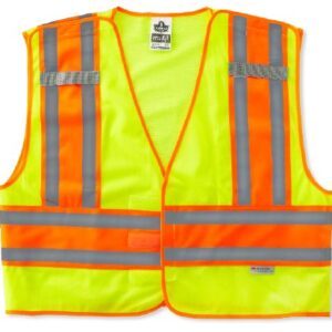 Safety Vest GloWear 8245PSV Large / X-Large Lime / Orange 2 Pockets Unisex