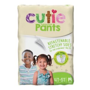 Unisex Toddler Training Pants Cutie Pants Pull On with Tear Away Seams Size 4T to 5T Disposable Heavy Absorbency