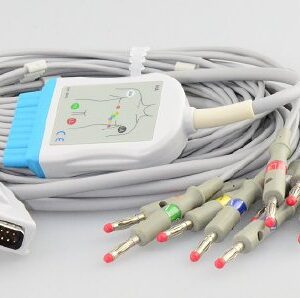 ECG/EKG Cable 4mm X 10 Foot, Gray, TPU Jacket, 10-Leads, Reusable, Adult Use, One Piece, 15-Pin Connector Monitor Side, 10-Leads, Banana Connector, Mixed Length, AHA Color Coded For 8300, 850, 8500, Atria 3000, Eclipse LE II, Eclipse 4, Plus, Premier, Eclipse Premier, Atria Systems