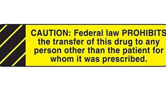 Pre-Printed Label Indeed Caution Label Yellow Paper Caution Federal Law Prohibits Black Alert Label 3/8 X 1-5/8 Inch