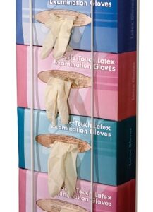 Glove Box Holder Horizontal Mounted 4-Box Capacity White 4 X 11 X 22 Inch Coated Wire
