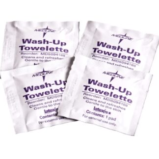 Antiseptic Skin Towelette Medline Wash-Up Individual Packet Unscented 100 Count