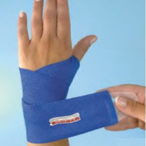 Wrist Support Rolyan Fabrifoam CarpalGard Wraparound Foam / NusStim / Nylon / Spandex Right Hand Blue Large