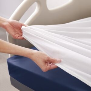 Bed Sheet Fitted 36 X 82 X 13 Inch White 48% Cotton / 52% Polyester Reusable
