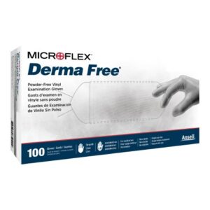 Exam Glove Derma Free Small NonSterile Vinyl Standard Cuff Length Smooth Clear Not Rated