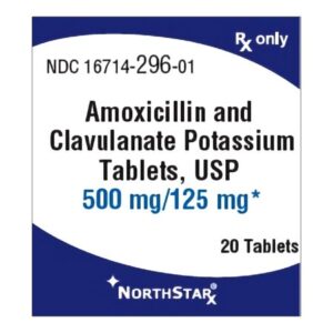 Amoxicillin / Potassium Clavulanate 500 mg – 125 mg Tablet 20 Tablets