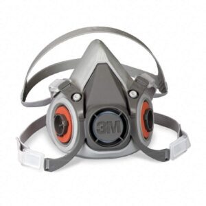 3M 6000 Reusable Respirator Industrial N95 Half Face 4 Point Adjustable Head Strap Medium Gray / White