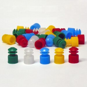 Globe Scientific Tube Closure Polyethylene Flanged Plug Cap White 12 mm For 12 mm Tubes NonSterile