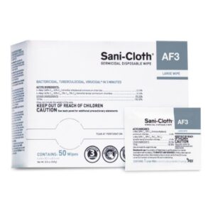 Surface Disinfectant Cleaner Sani-Cloth AF3 Premoistened Germicidal Manual Pull Wipe 50 Count Individual Packet Unscented NonSterile