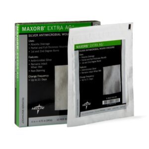 Silver Alginate Dressing Maxorb Extra Ag+ 4 X 4-3/4 Inch Rectangle Sterile