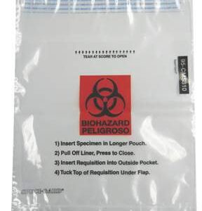 Specimen Transport Bag with Document Pouch Speci-Gard 8 X 10 Inch Adhesive Closure Biohazard Symbol / Instructions for Use NonSterile