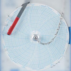 7-Day Temperature Recording Chart Thermo Scientific Pressure Sensitive Paper 6 Inch Diameter Blue Grid