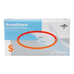 Exam Glove SensiCare Small NonSterile Nitrile Standard Cuff Length Textured Fingertips Blue Chemo Tested
