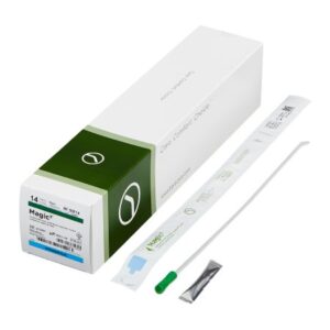 Urethral Catheter Magic3 Coude Tip Hydrophilic Coated Silicone 14 Fr. 16 Inch