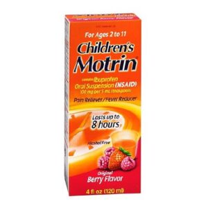 Children’s Pain Relief Motrin 100 mg / 5 mL Strength Ibuprofen Oral Suspension 4 oz.