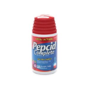 Antacid Pepcid Complete 800 mg – 165 mg – 10 mg Strength Chewable Tablet 50 per Bottle
