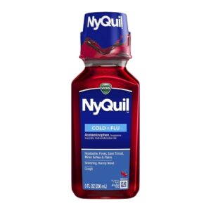 Cold and Cough Relief NyQuil Cold & Flu 650 mg – 30 mg – 12.5 mg / 30 mL Strength Liquid 8 oz.