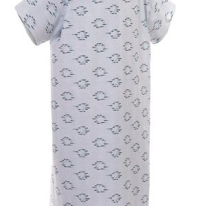 Patient Exam Gown Large Champagne Blue Print Reusable