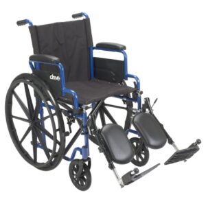 Wheelchair drive Blue Streak Desk Length Arm Swing-Away Elevating Legrest Black Upholstery 18 Inch Seat Width Adult 250 lbs. Weight Capacity