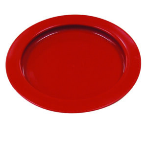 Plate Inner Lip Red Reusable Plastic 9 Inch Diameter