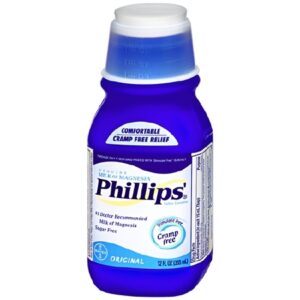 Laxative Phillips’ Milk of Magnesia Original Flavor Liquid 12 oz. 400 mg / 5 mL Strength Magnesium Hydroxide