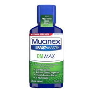 Cold and Cough Relief Mucinex Fast-Max DM Max 400 mg – 20 mg / 20 mL Strength Liquid 6 oz.