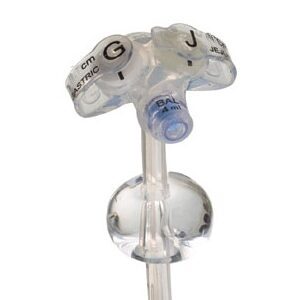 Low-Profile Transgastric-Jejunal Feeding Tube AMT G-JET 14 Fr. 1.5 cm Tube Silicone Sterile