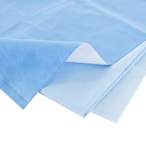 QUICK CHECK* H300 Sterilization Wrap White / Blue 40 X 40 Inch Dual Layer SMS Polypropylene Steam / EO Gas / Hydrogen Peroxide