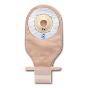 Ileostomy / Colostomy Pouch UltraLite One-Piece System 9 Inch Length Deep Convex, Pre-Cut 1-1/8 Inch Stoma Drainable