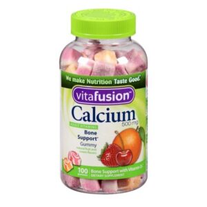 Joint Health Supplement Vitafusion Calcium Carbonate 500 mg Strength Gummy 100 per Bottle Assorted Fruit Flavor