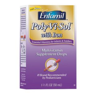 Pediatric Multivitamin Supplement Poly?Vi?Sol with Iron Vitamin A / Ascorbic Acid / Vitamin D 1,500 IU – 400 IU – 35 mg Strength Oral Drops 1.6 oz. Unflavored