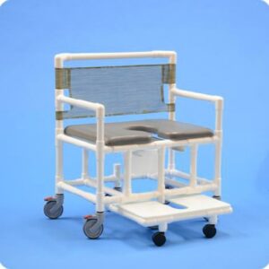 Commode / Shower Chair ipu Fixed Arms PVC Frame Mesh Backrest 36 Inch Seat Width 700 lbs. Weight Capacity