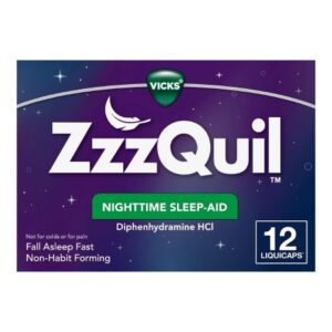 Sleep Aid ZzzQuil 12 per Box Caplet 25 mg Strength