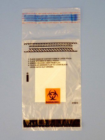 Specimen Transport Bag with Document Pouch and Absorbent Pad Therapak 6 X 9 Inch 50 mL (1.7 oz.) Adhesive Closure Biohazard Symbol NonSterile