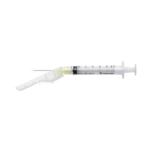 Safety Hypodermic Syringe with Needle SurGuard 3 mL 1 Inch 20 Gauge Hinged Safety Needle Ultra Thin Wall