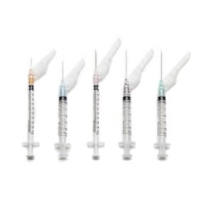 Safety Hypodermic Syringe with Needle SurGuard 3 mL 5/8 Inch 25 Gauge Hinged Safety Needle Ultra Thin Wall