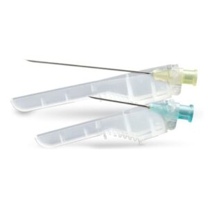 Safety Hypodermic Needle SurGuard3 2 Inch Length 20 Gauge Regular Wall Hinged Safety Needle