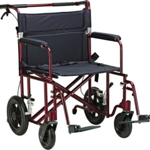 Transport Chair drive 22 Inch Seat Width Full Length Arm Swing-Away Footrest Aluminum Frame with Blue Finish
