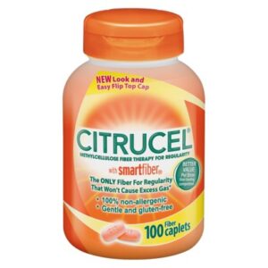 Fiber Supplement Citrucel Capsule 100 per Bottle 500 mg Strength Methyl Cellulose